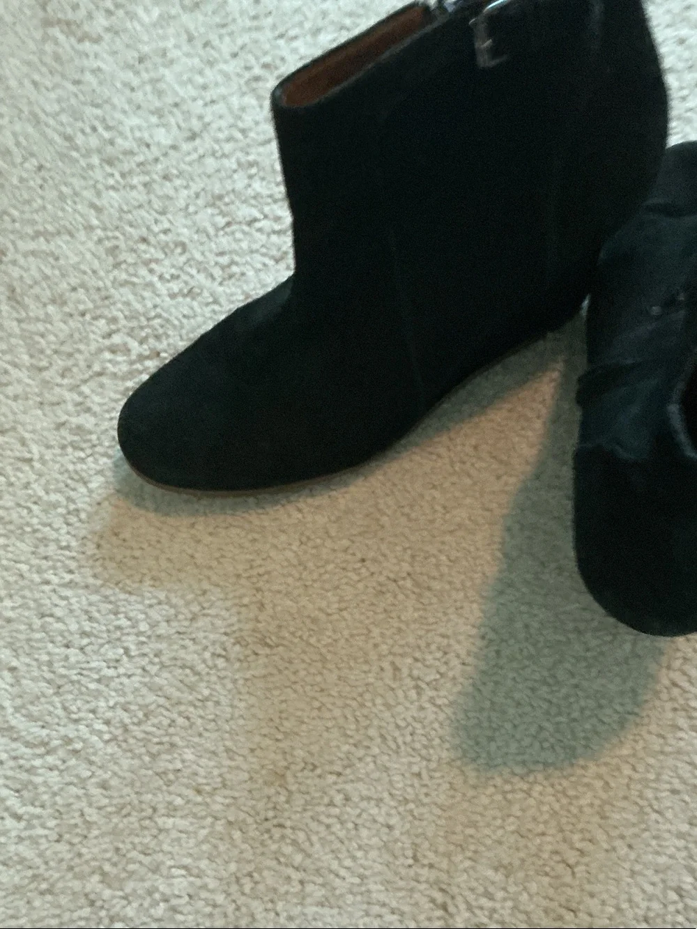 Lanvin Black Suede Wedge Ankle Boots